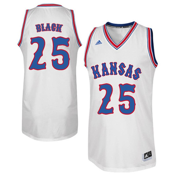 Men #25 Tarik Black Kansas Jayhawks Retro Throwback College Basketball Jerseys Sale-White